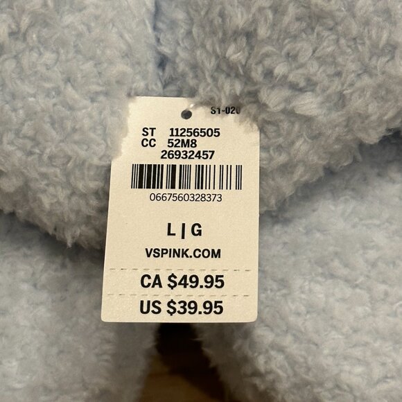 NWT - Victoria's Secret PINK Co-zzzy Fleece Platform Slipper (Blue/ L: 9-10) - Picture 8 of 8
